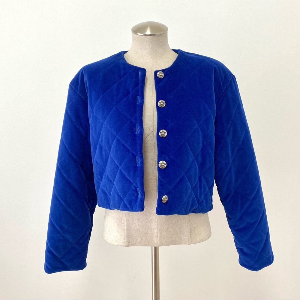 Vintage Surtles and Seawinds Vicki Lynn Bardon Velvet Cropped Quilted Jacket